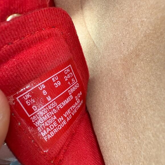 Clarks Reileigh May Sandals Womens Size 8M Red Nubuck Slide Slip On Shoes NEW - Picture 8 of 10